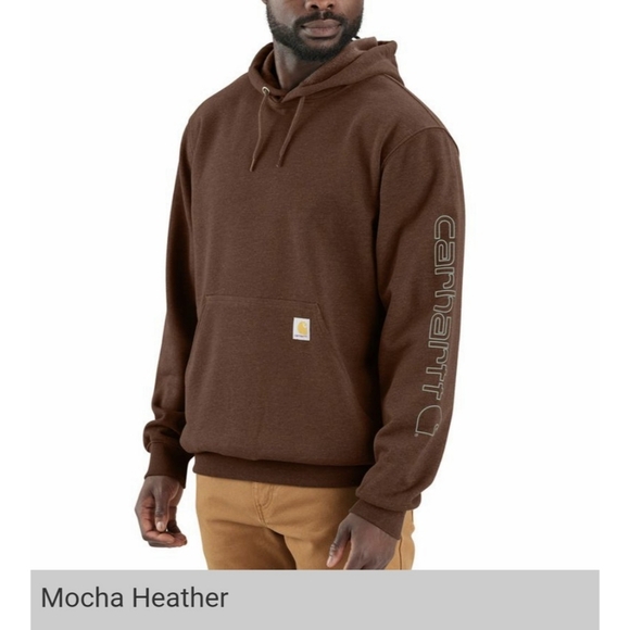 Carhartt Loose Fit Brown Hoodie - Size Large Mens - Mocha Heather - Picture 7 of 7